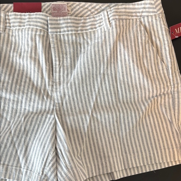 NWT Merona Striped Chino Shorts in Blue and White Sz 16 - Picture 3 of 6